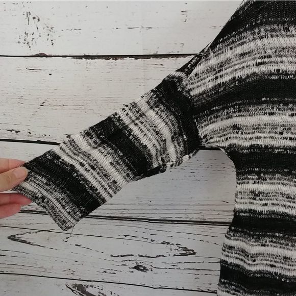 Kensie Girl Fringed Striped Sweater - Picture 3 of 6